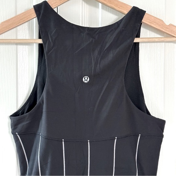 LULULEMON Lightweight Striped Beige and Black Racer Back Tank Top - Picture 2 of 4